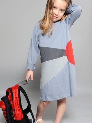 שמלת כותנה לילדה דגם שמש